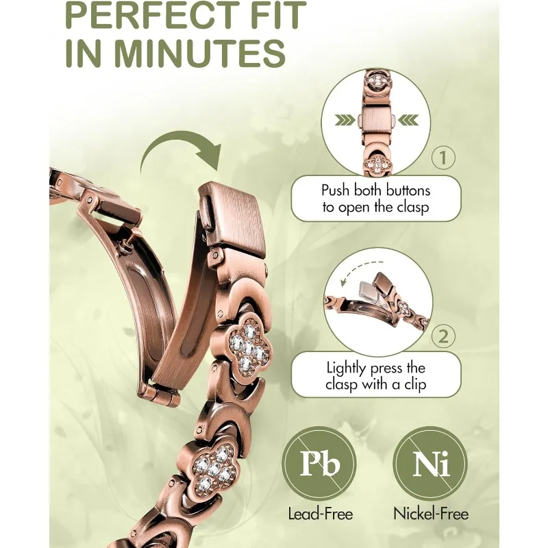 For Women Copper Bracelet Titanium Steel Jewelry Gifts Adjustable Luck&Love Infinite Clover Design Bracelets