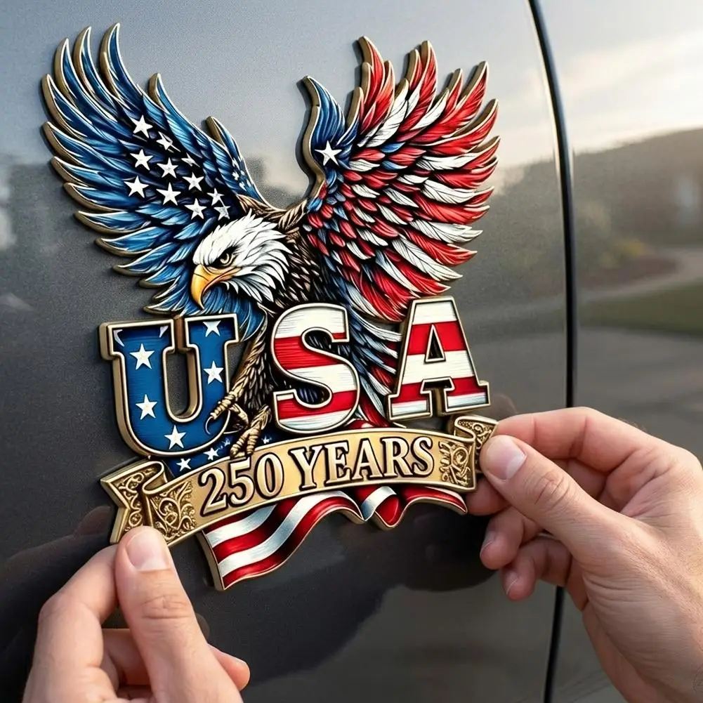 Bald Eagle American Flag Metal Badge Car Sticker Usa Patriot Independence Day Gathering Celebration Car Sticker National Spirit