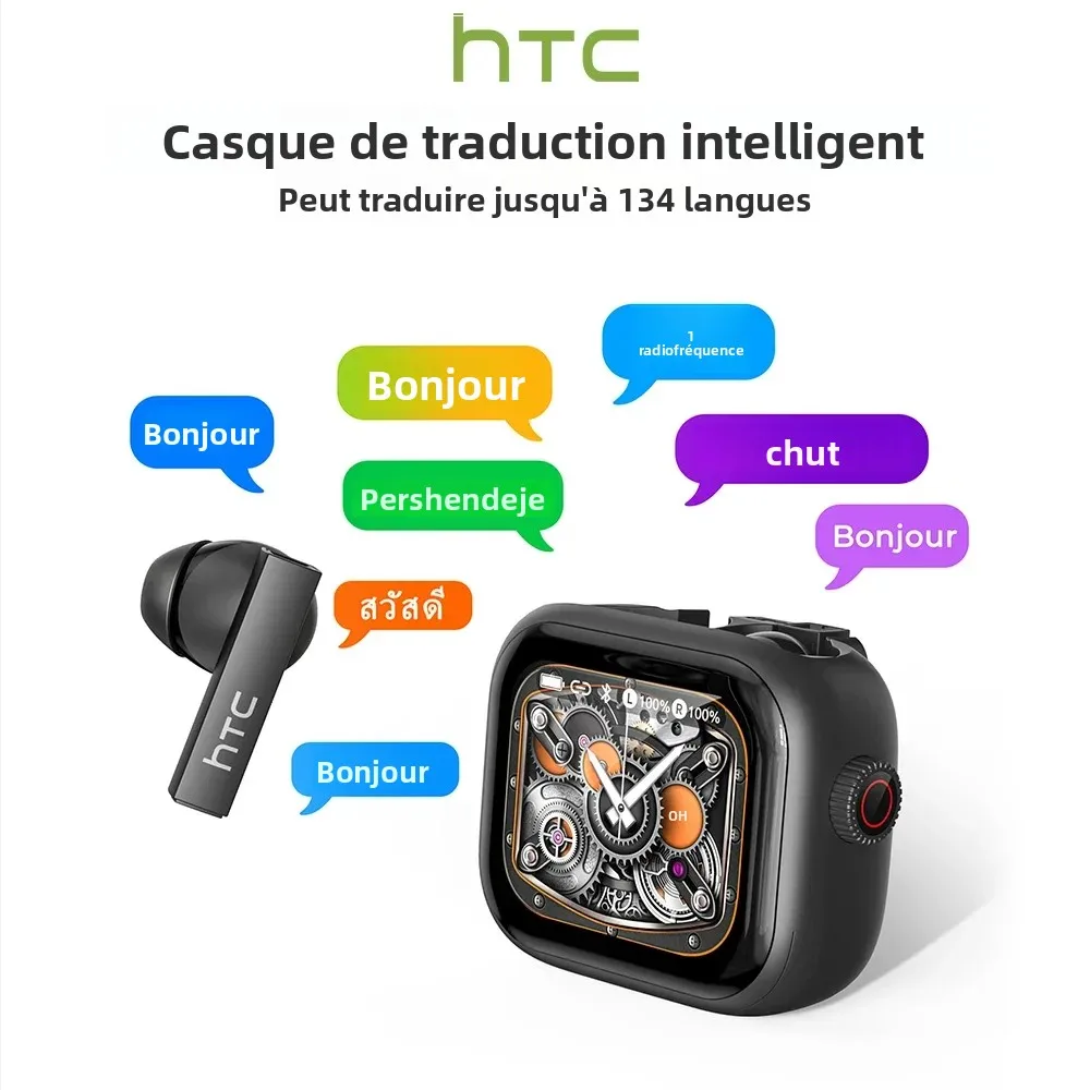 HTC NE40 écouteurs Bluetooth V6 TWS sport AI traducteur écouteurs réduction du bruit casque sans fil avec micro