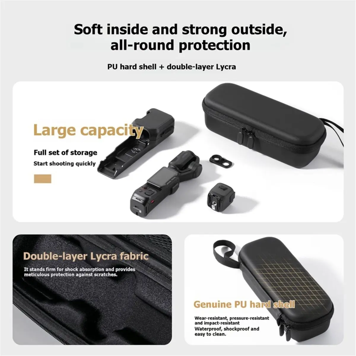 PHONE&GEAR Mini Protective Bag for Luna Ultra Carrying Bag Waterproof Storage Box with Carabiner Camera Accessories