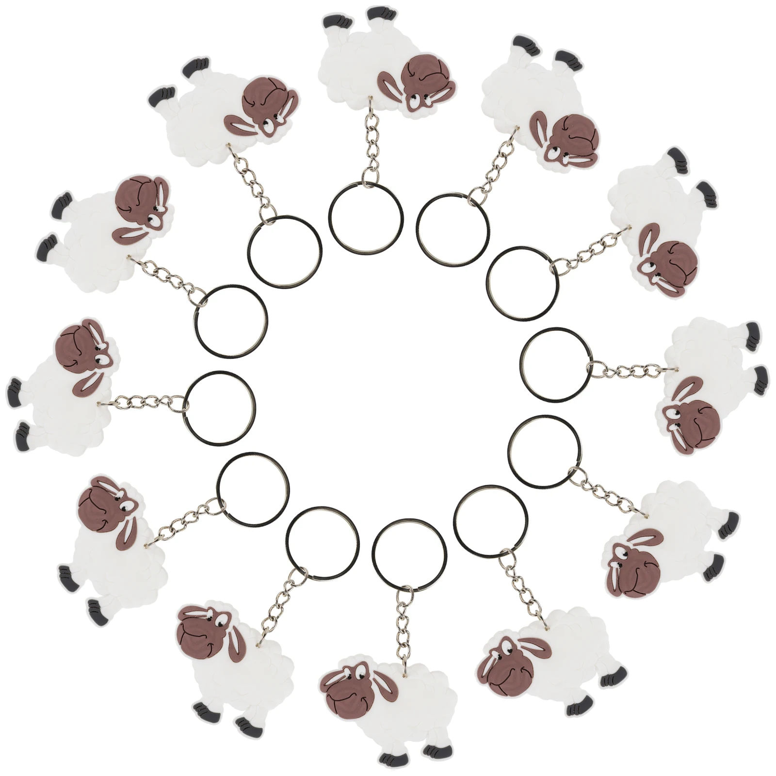 

12 Pcs Sheep Keychain Hanging Decor Cartoon Shape Pendants Zinc Alloy Charms Animal Party Gifts Kids Toys DIYDecoration
