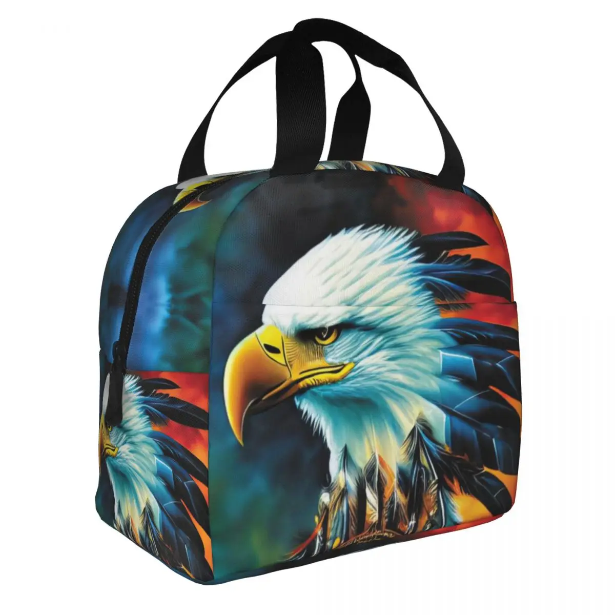 

Dreamcatcher Eagle Lunch Bento Bags Portable Aluminum Foil thickened Thermal Cloth Lunch Bag for Women Men Boy