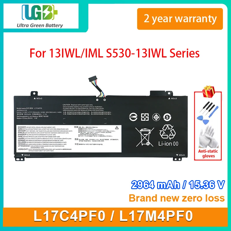 

UGB New L17C4PF0 L17M4PF0 Laptop Battery For Lenovo Xiaoxin Air 13IWL/IML Ideapad S530-13IWL 5B10R38650 5B10W67314 5B10W67405