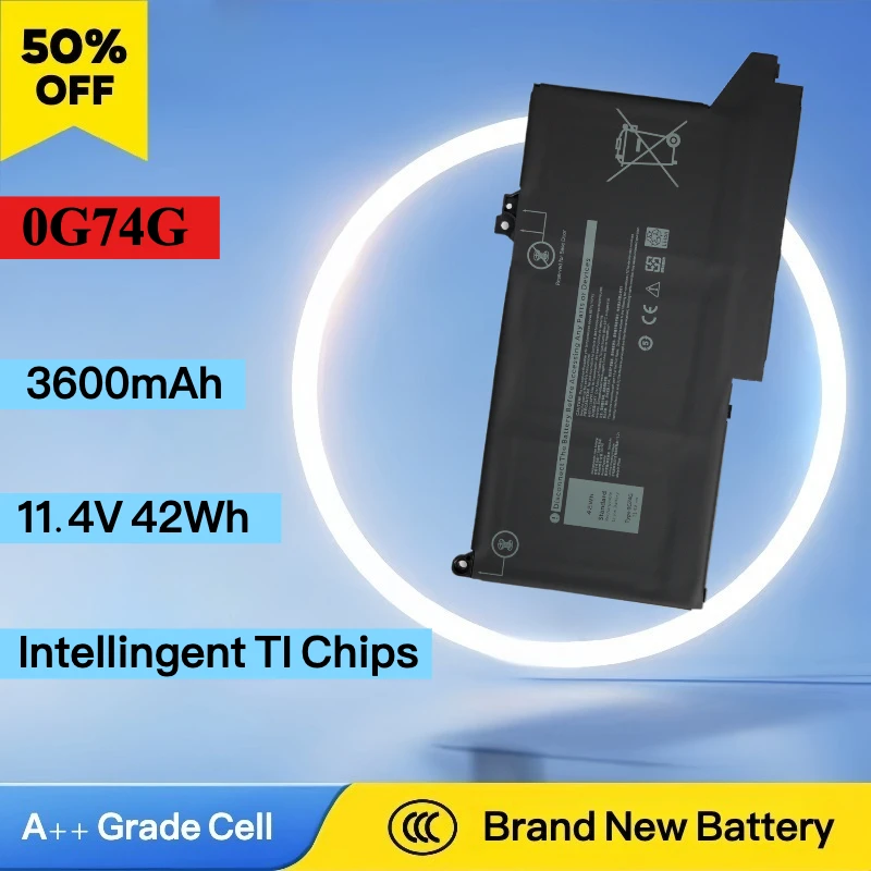 

Совершенно новая замена аккумулятора для ноутбука 0G74G, 11,4 В, 42 Втч для ноутбука Dell Latitude 5300 5310 7300 7400 серии 02PFPW