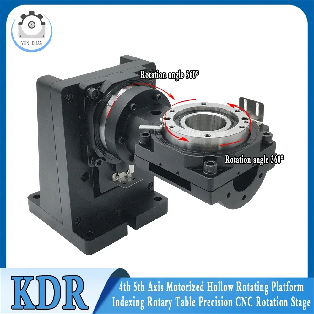 Precision 5th Axis Hollow Rotating Platform Indexing Rotary Table Angular Displacement θ/R axis for Laser Welding,CNC Router