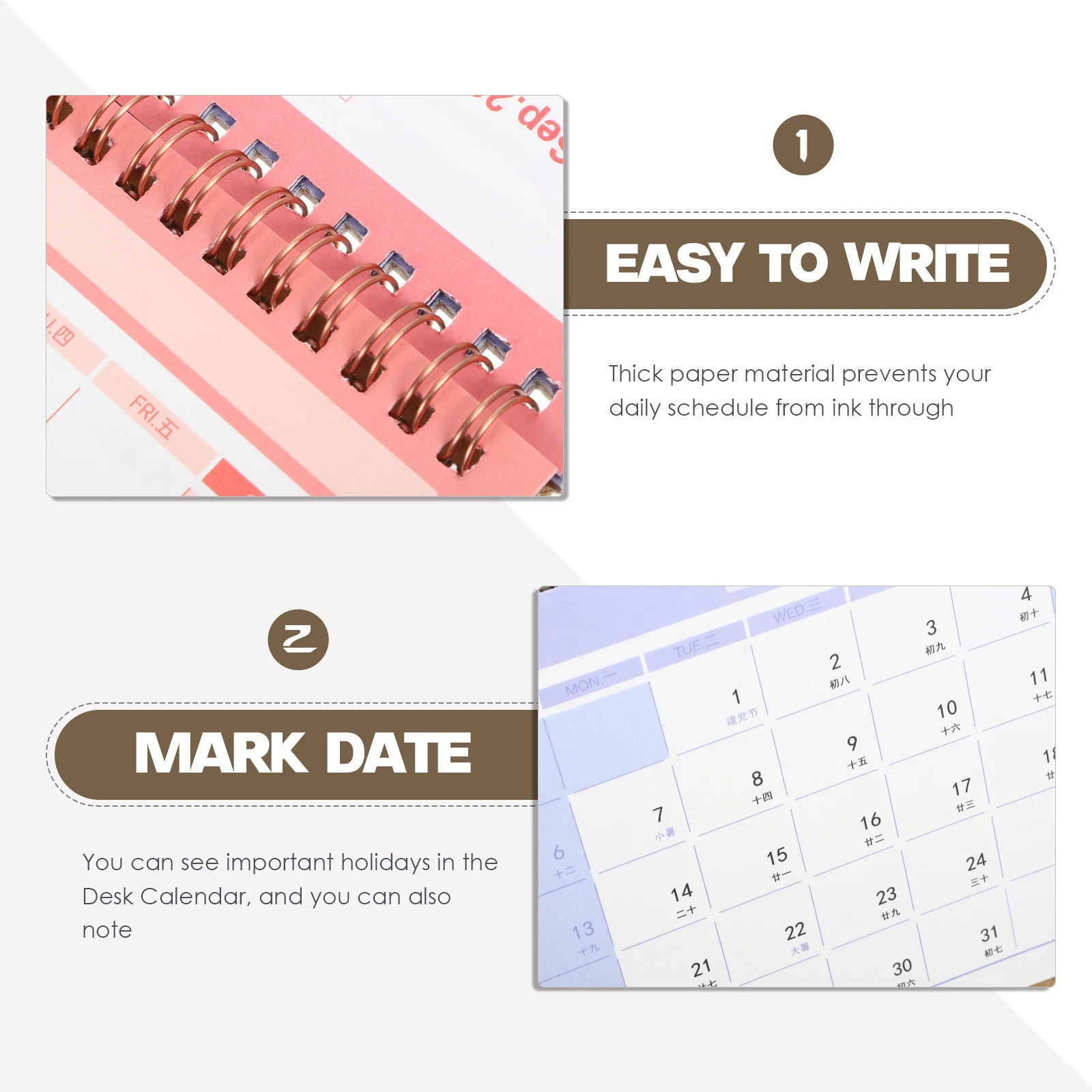 

Desk Calendar Notepad 2025 St Planner Paper Coil Design Monthly Office Home Classroom Accessory Decorative Tool