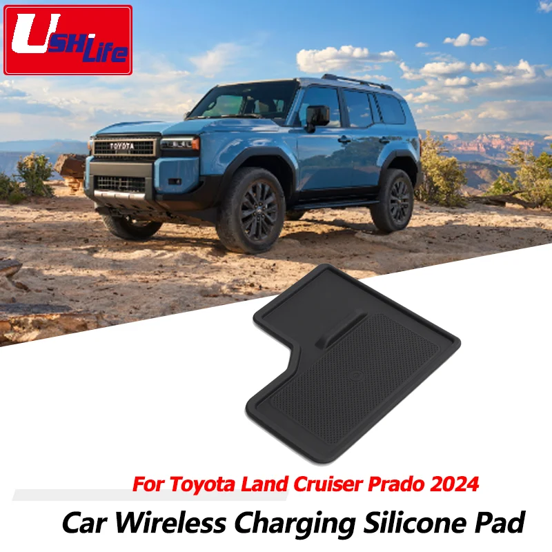 

for Toyota Land Cruiser Prado 250 J250 Car Wireless Charging Silicone Pad Central Control Charger Protector Cover Non-Slip Mats