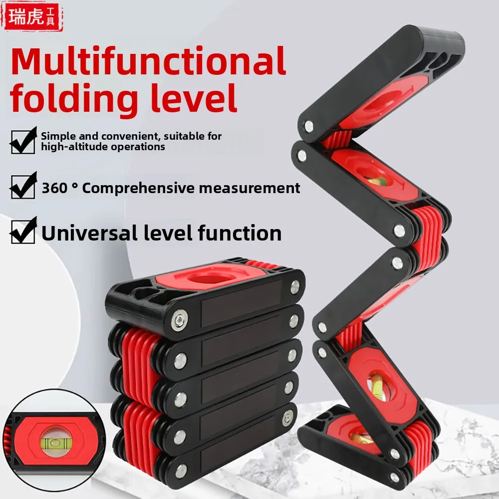 High Precision Folding Level Ruler Multi Angle Measuring Tool Magnetic Leveler Woodworking Tool For Home Decoration Construction