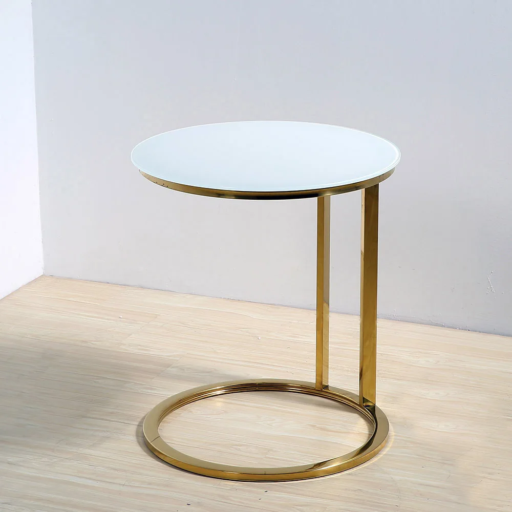 Nordic postmodern simple marble coffee table creative stainless steel gold-plated edge few hotel small apartment commercial