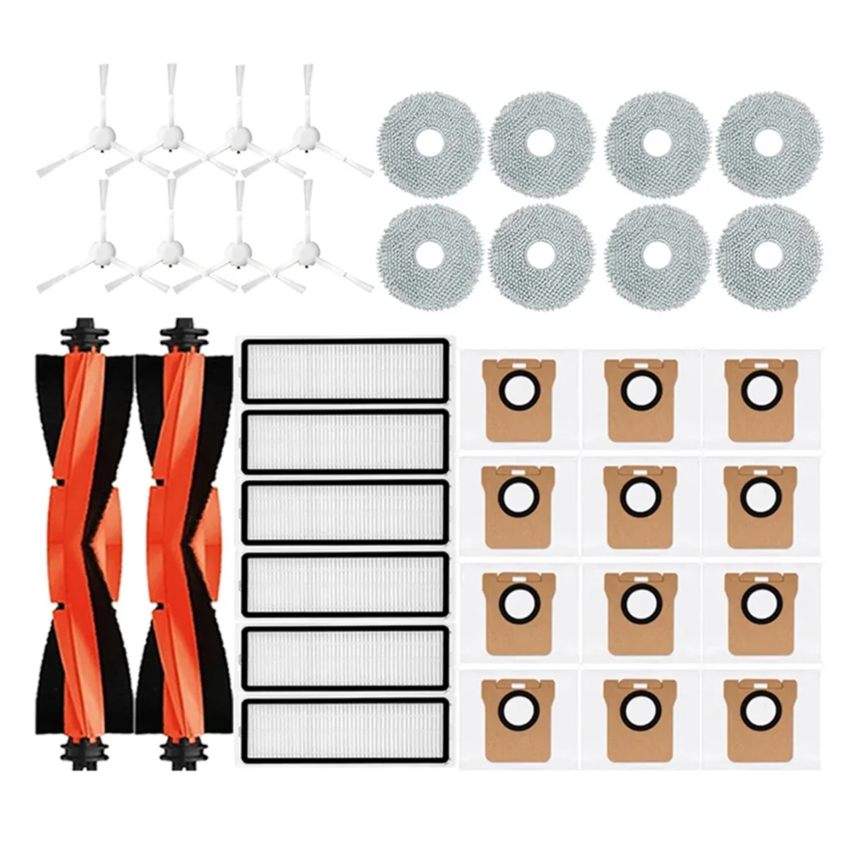 Peças de reposição para robô aspirador x20 +/x20 plus, acessórios, escova lateral principal, filtro hepa, esfregão, saco de pó