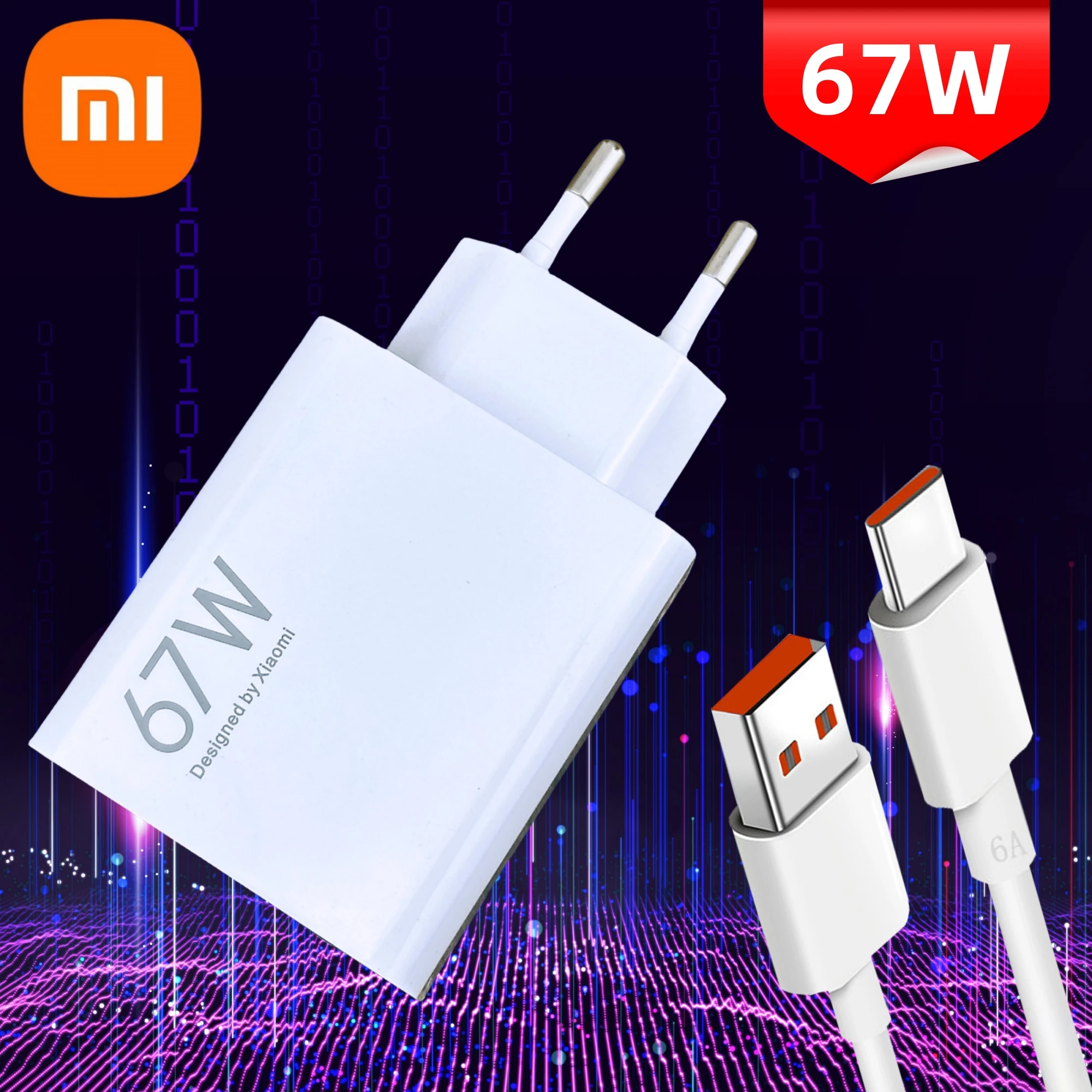 67w Xiaomi Original Charger Turbo Charge Gan EU Adapter 6A Usb Type C Cable For Poco x5 F5 Pro Mi 13 Lite Mix Fold 3 2 Phone