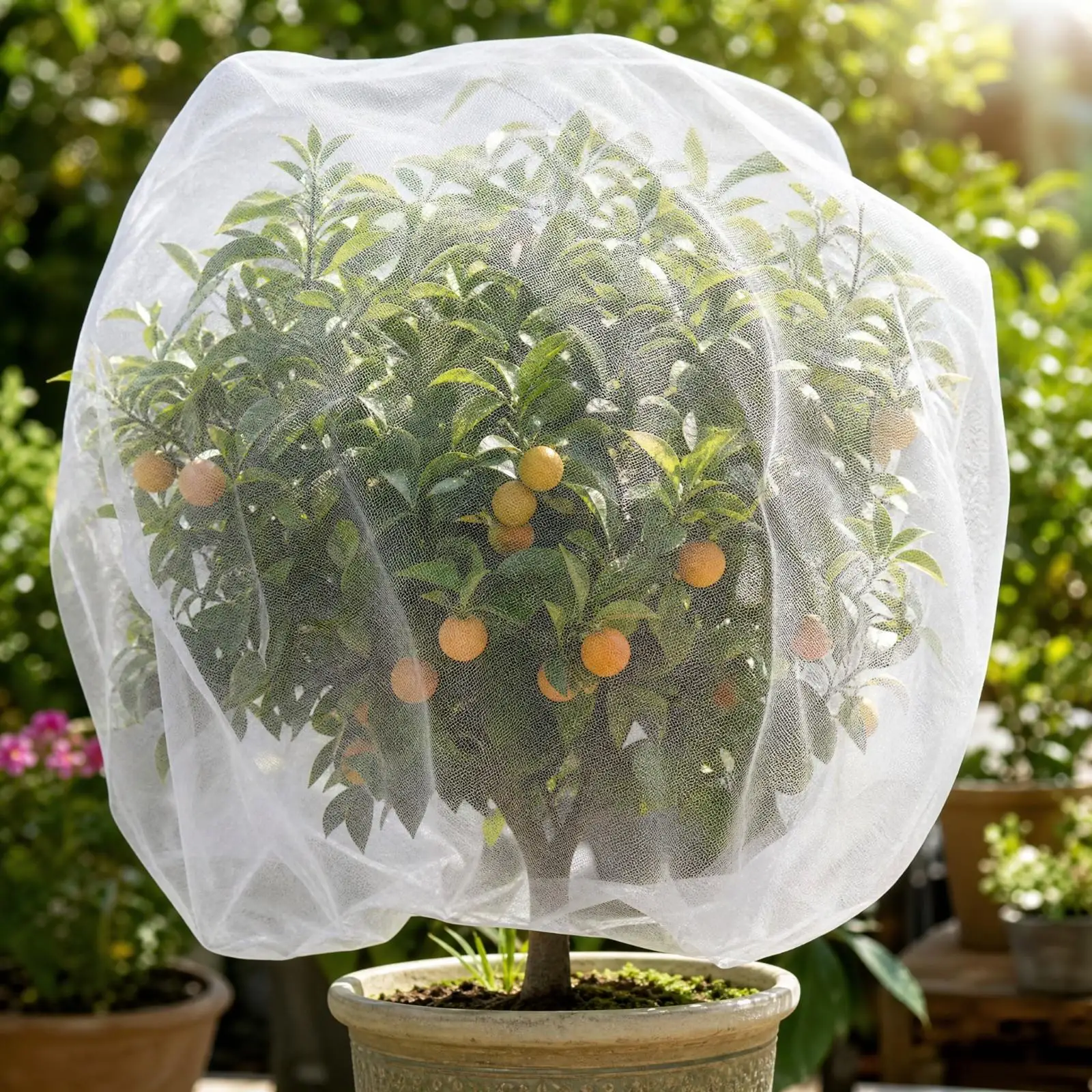 Garden Protection Net Mesh Plant Cover with Black Locking Toggle for Outdoor Vegetables Flowers Crops Sun Shielding