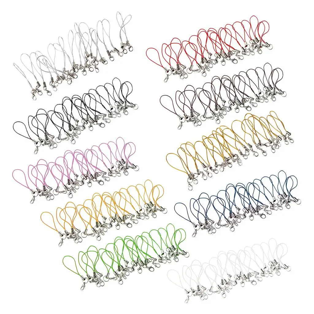 20 peças cordão de telefone chaveiro amuletos pendurados corda de poliéster