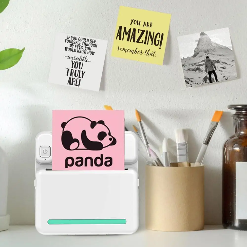 

Mini Thermal Printer Portable Pocket Label Photo Printer Wireless Printer For Student Note Office Memo Journal Sticker Printing