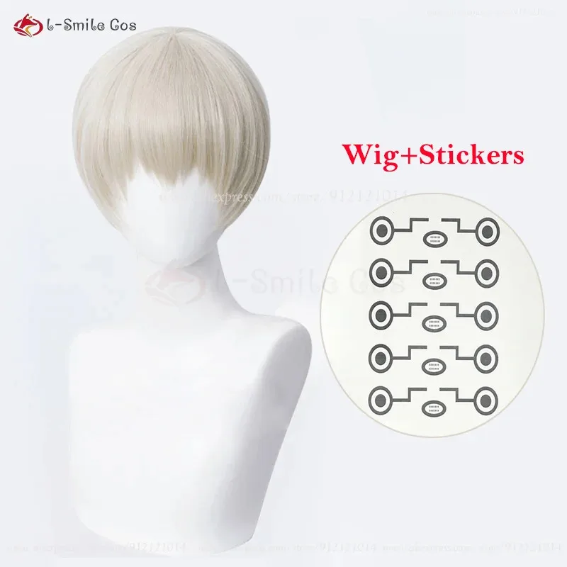 CyInumaki Toge Cosplay Wig Anime Cosplay 28cm Short Inumaki Toge Wig Heat Resistant Hair Role Play Wigs + Wig Cap view 5