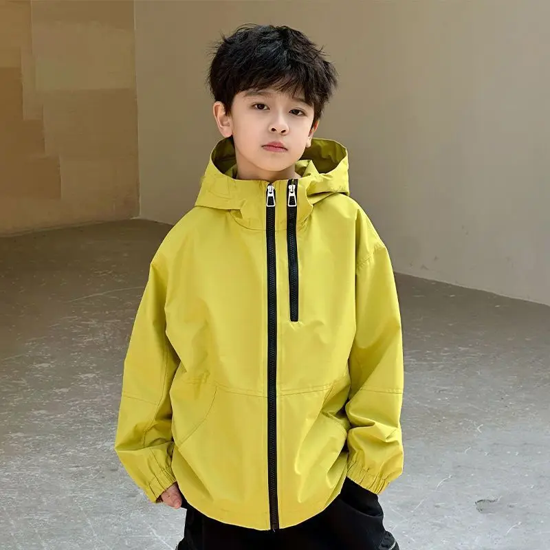 

Ветровка для мальчиков с капюшоном, весенняя уличная спортивная куртка для больших детей, модная детская ветровка нового стиля, пальто