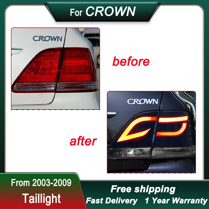 Car Tail Lights For Toyoto CROWN 12 GEN 03-09 modify FULL LED Tail Light Tail Lamp Dynamic Turn Signal Light Tail Lamp Assembly