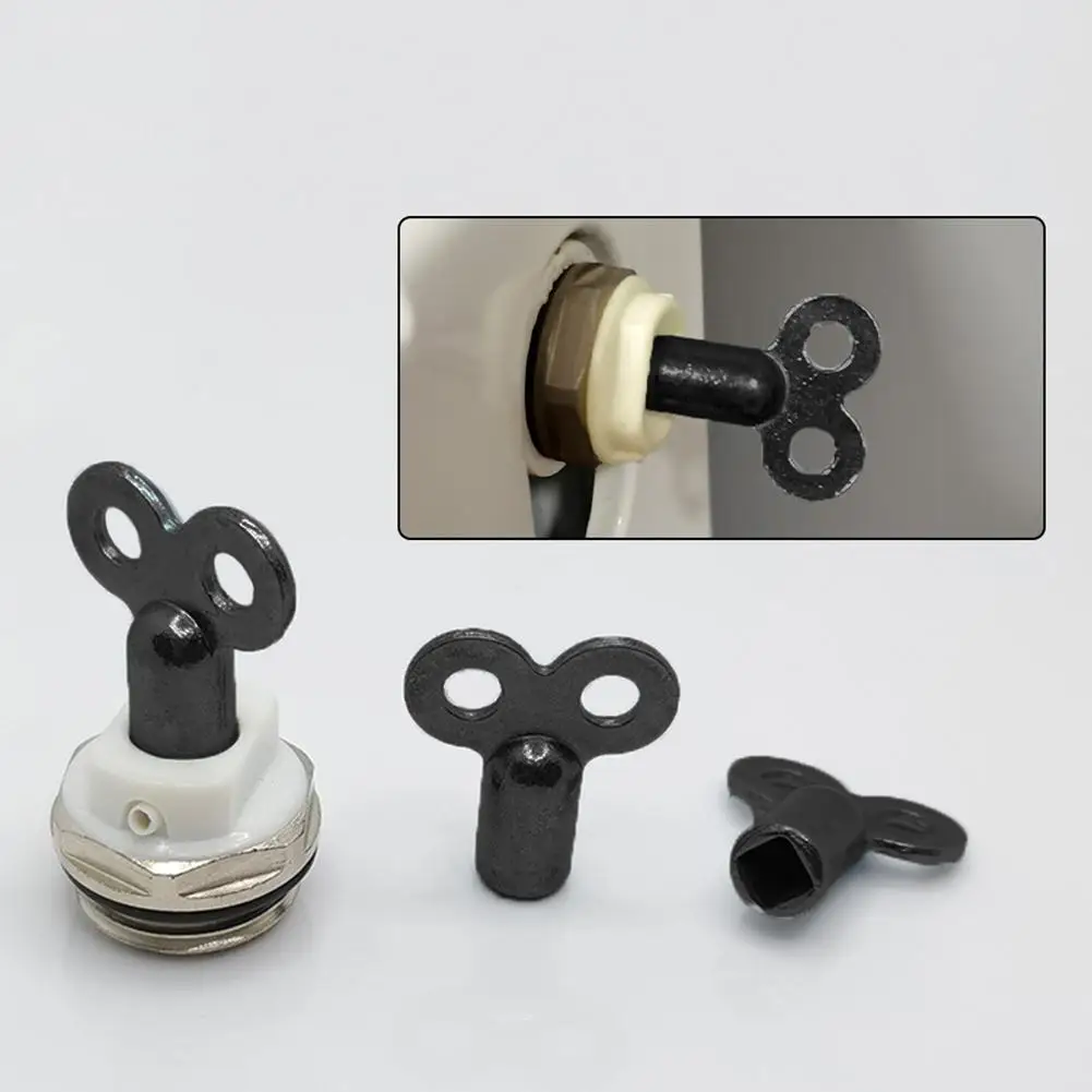 ~8pcs 1Radiators 1Bleed Keys Heating Bleed Key Black Radiator Bleed Key Venting Noise Reduction Radiators Accessories