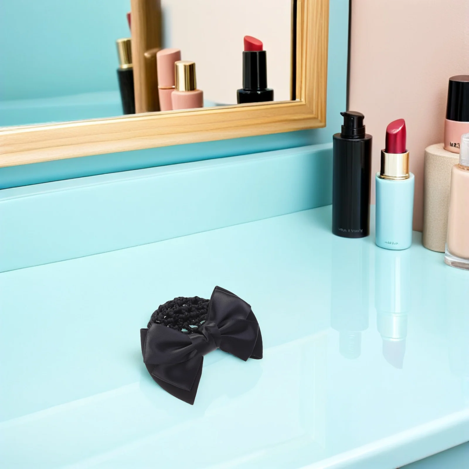 

3pcs Professional Hair Bun Net Bow Elastic Mesh Bun Cover For Women Dance Ballet Work Hair Snood Barrette Clip Secure Fit