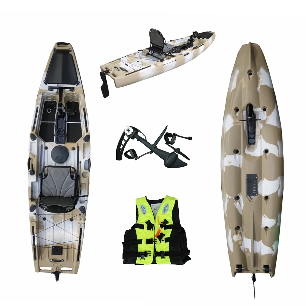 Vicking Professional 10.5ft Single Person Pedal Drive HDPE Hull Inflatable Kayak/Canoe Sit-On-Top Sea Touring For Rivers Sale