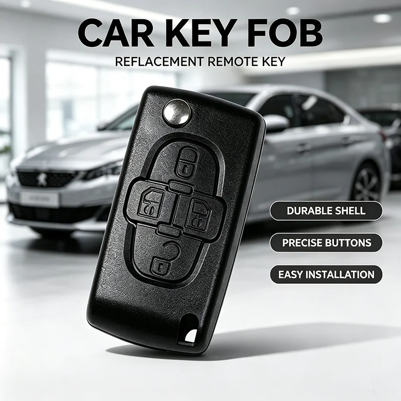 4Buttons Flip Floding Remote Key Fob Case Shell Fob for Peugeot 207 307 308 407 607 807 For Citroen C2 C3 C4 C5 C6 CE0523 CE0536
