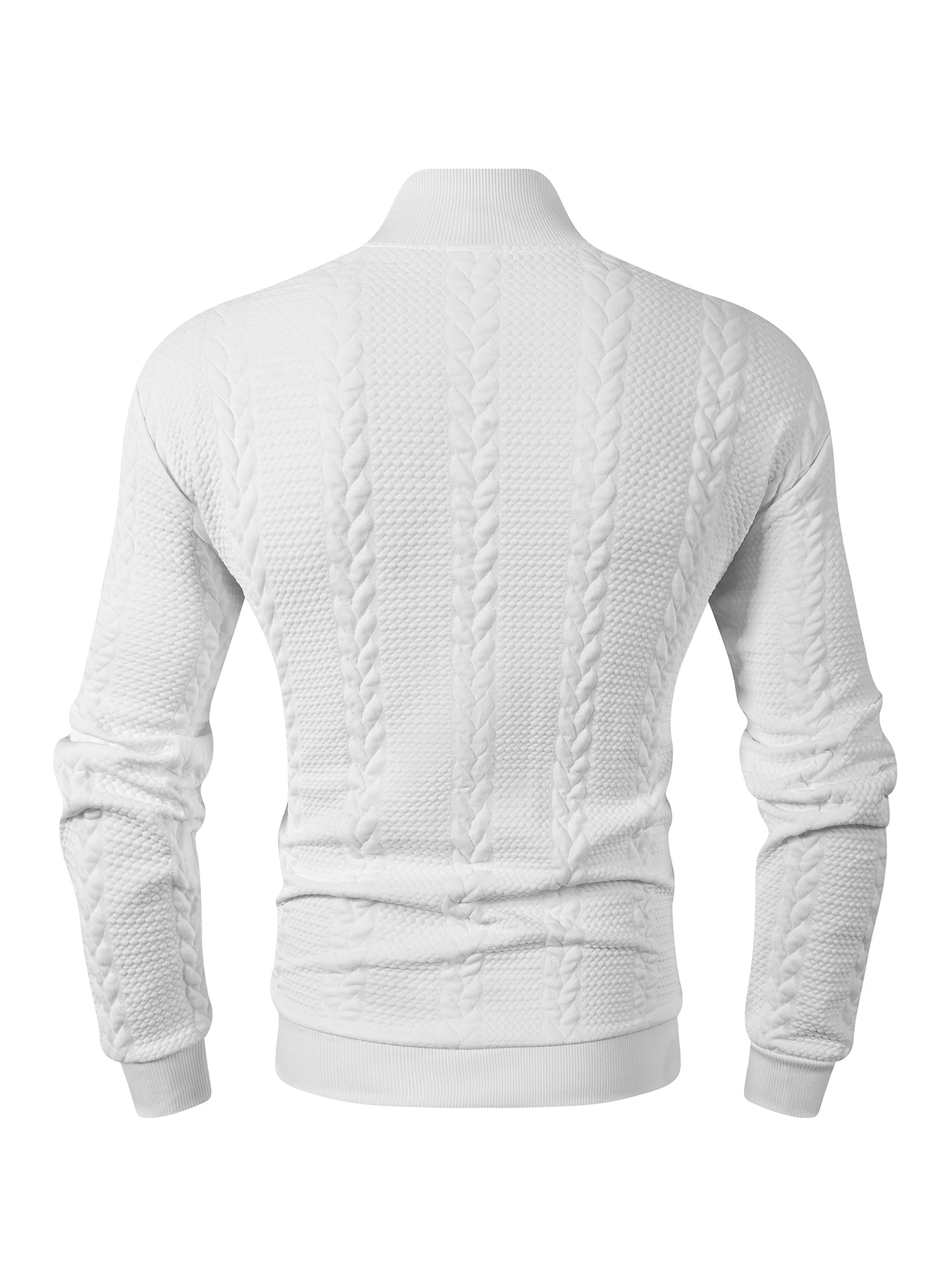 Autumn And Winter Men's High Neck Cable Knit Pullover Soft Warm Fabric Long Sleeve Ribbed Cuffs and Hem Causal Daily Wear