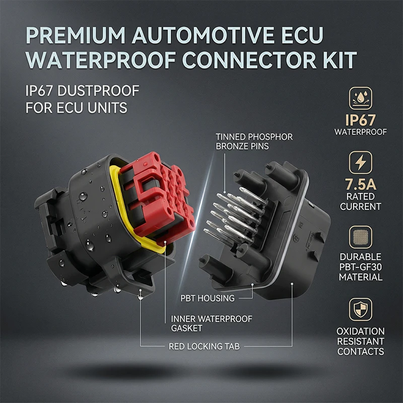 

1PCS ECU Controller -14 Pin Positions AMPSEAL PCB Mount Housing Plug Header Vertical Male Connector 776228-1 770680-1