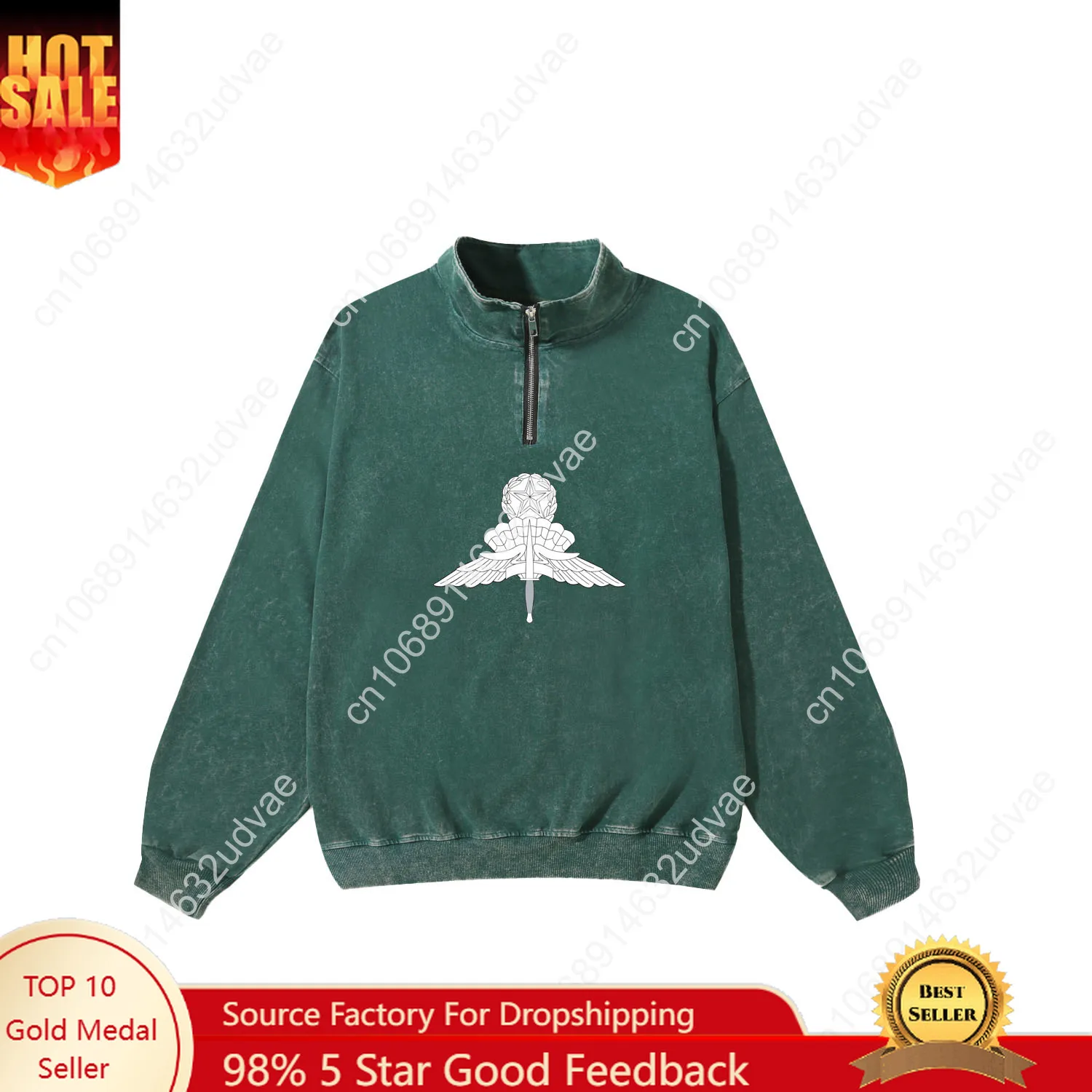 

Master Military Freefall Parachutist Badge Retro Sweatshirt Man Woman Teenager Vintage Pullover Half Custom Made Sleeved Tshirt