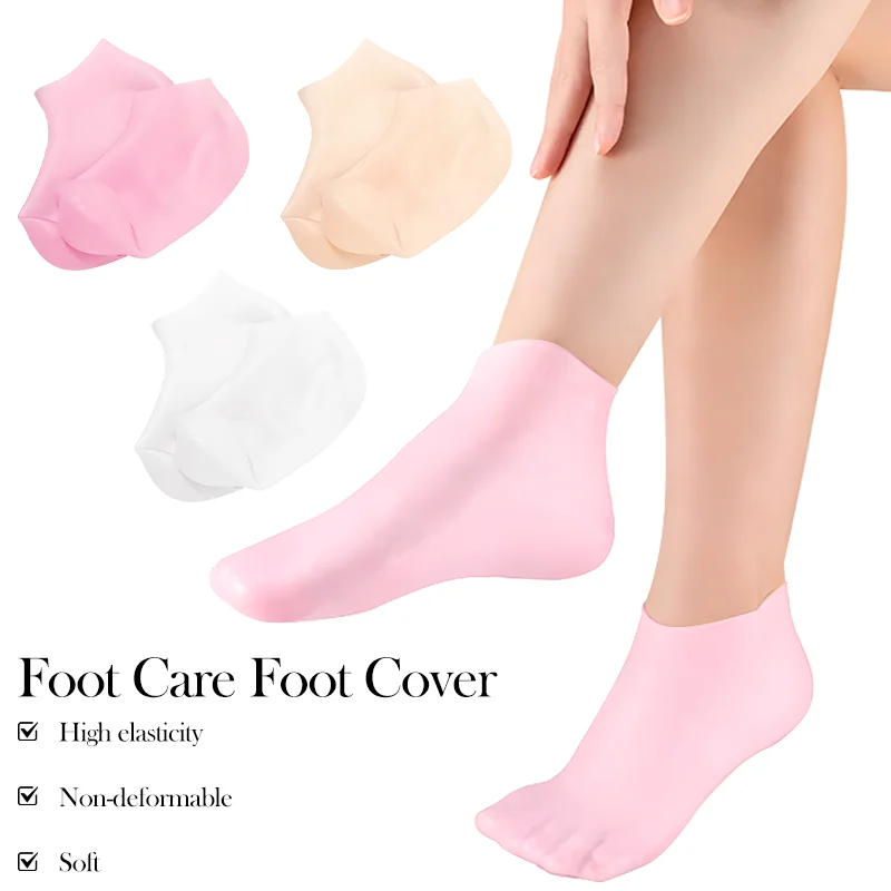 1Pairs Silicone Moisturizing Foot Socks Anti-Cracking Softening Callus Cuticle Foot Cover Foot Mask Massage Moisturizing Sock