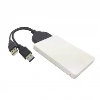 USB 3.0 naar SATA 22-pins 2,5-inch harde schijf en MSATA SSD naar 7 mm 2,5-inch SATA 22-pins harde schijfbehuizing Wit