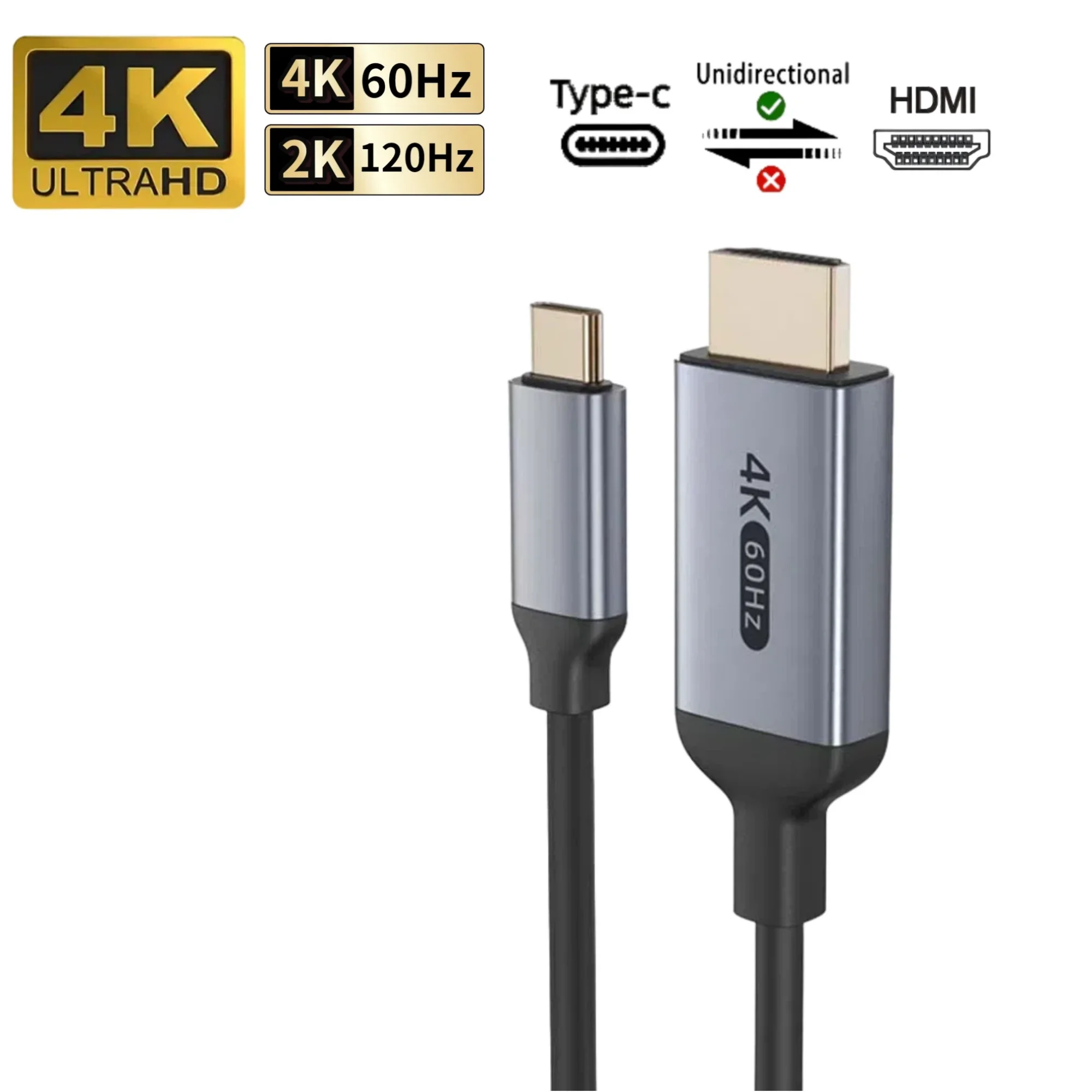8K@60hz USB C auf HDMI Kabel Typ C auf HDMI 2.1 8K 4K@120hz 48Gbps HDR HDCP für Thunderbolt 4/3,iPhone 16/15 Pro Max Galaxy