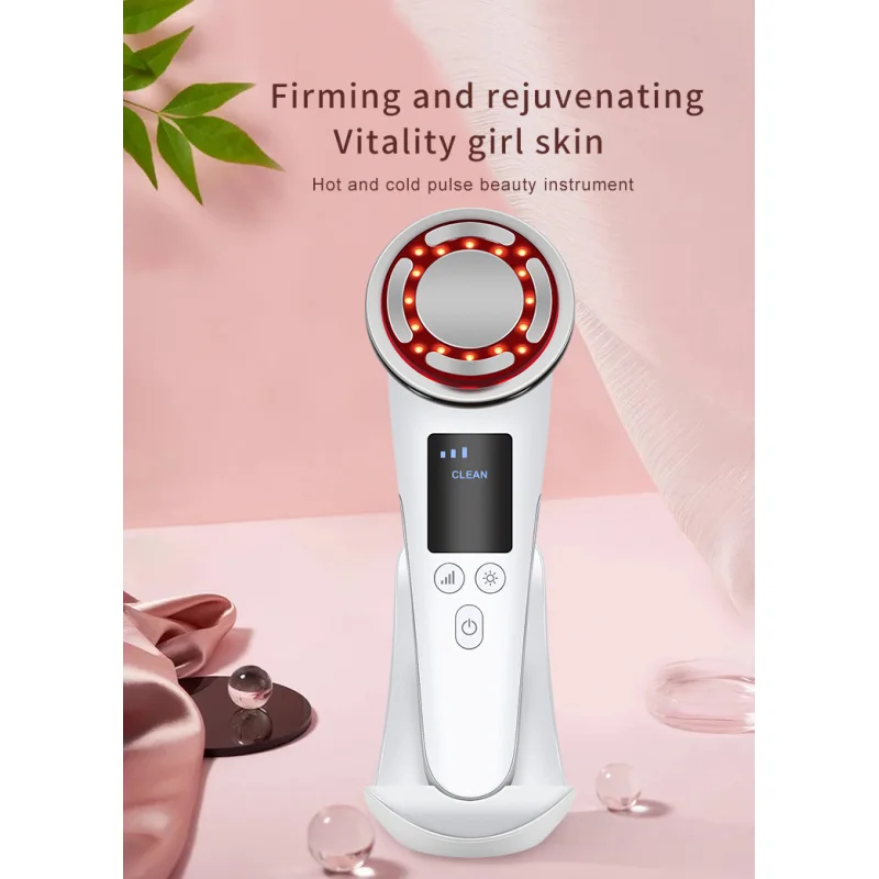 Home Beauty Apparaat Face Neck Lift Vibrerende Warme En Koude Massage Apparaat