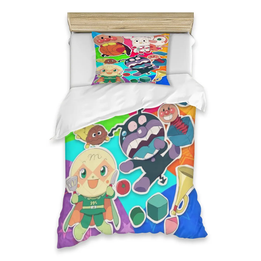 

Cute Anpanman Cartoon Single Bed Sheets Set Complete Case Single Linen Quilt Cover