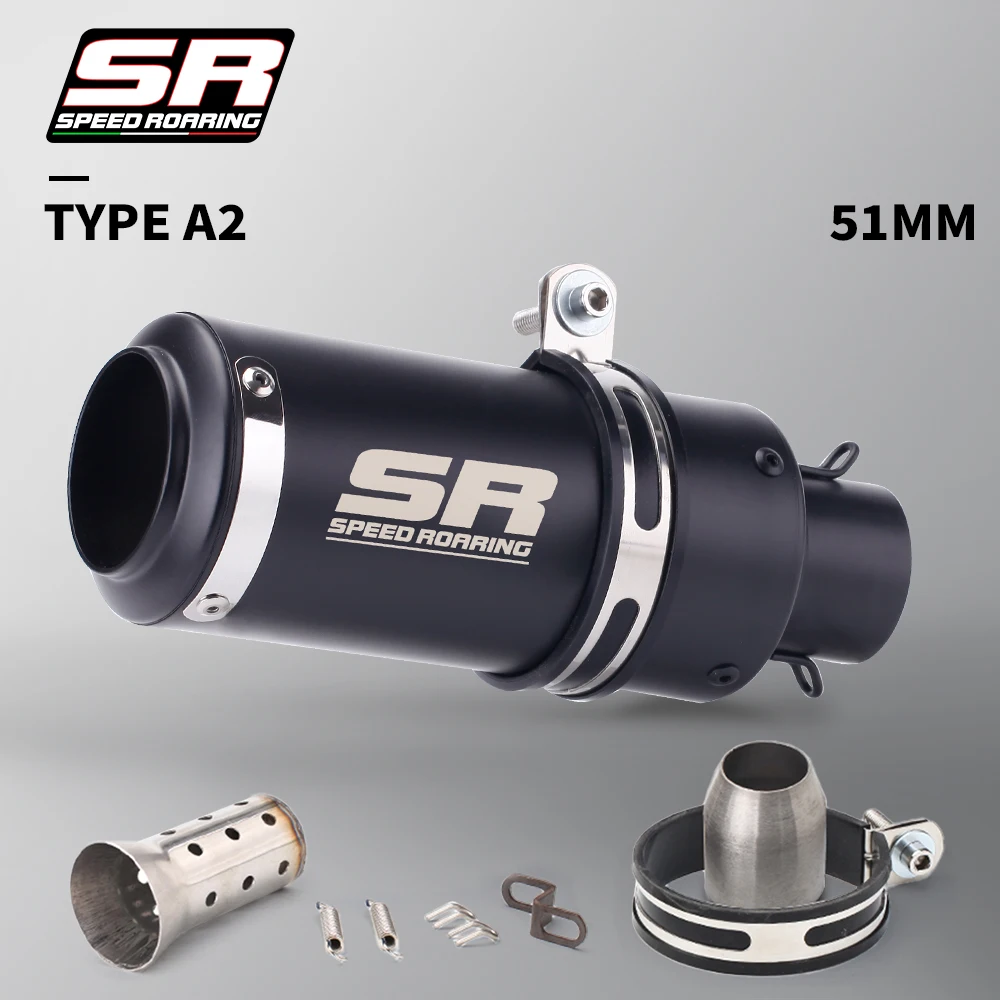 51mm 60mm Universal Motorcycle Exhaust Muffler Silencer Steel with DB Killer-project Z800 900 Z1000 CBR600 S1000RR MT07 MT09 image 3