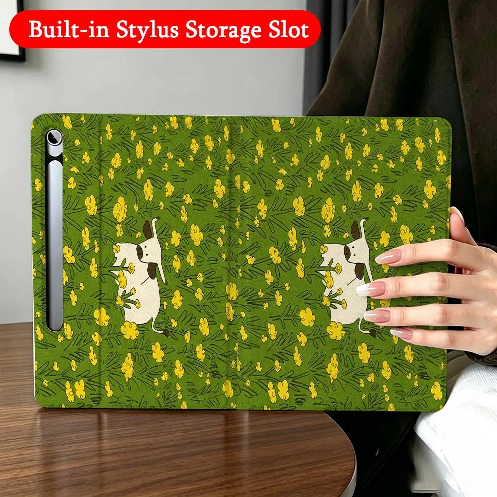 

Luxury Cat Bull For Samsung Galaxy Tab A7 A8 A9 A11 S6 S7 S8 S9 S10 S11 FE Plus Folding Automatic Sleep/Make Tablet Case