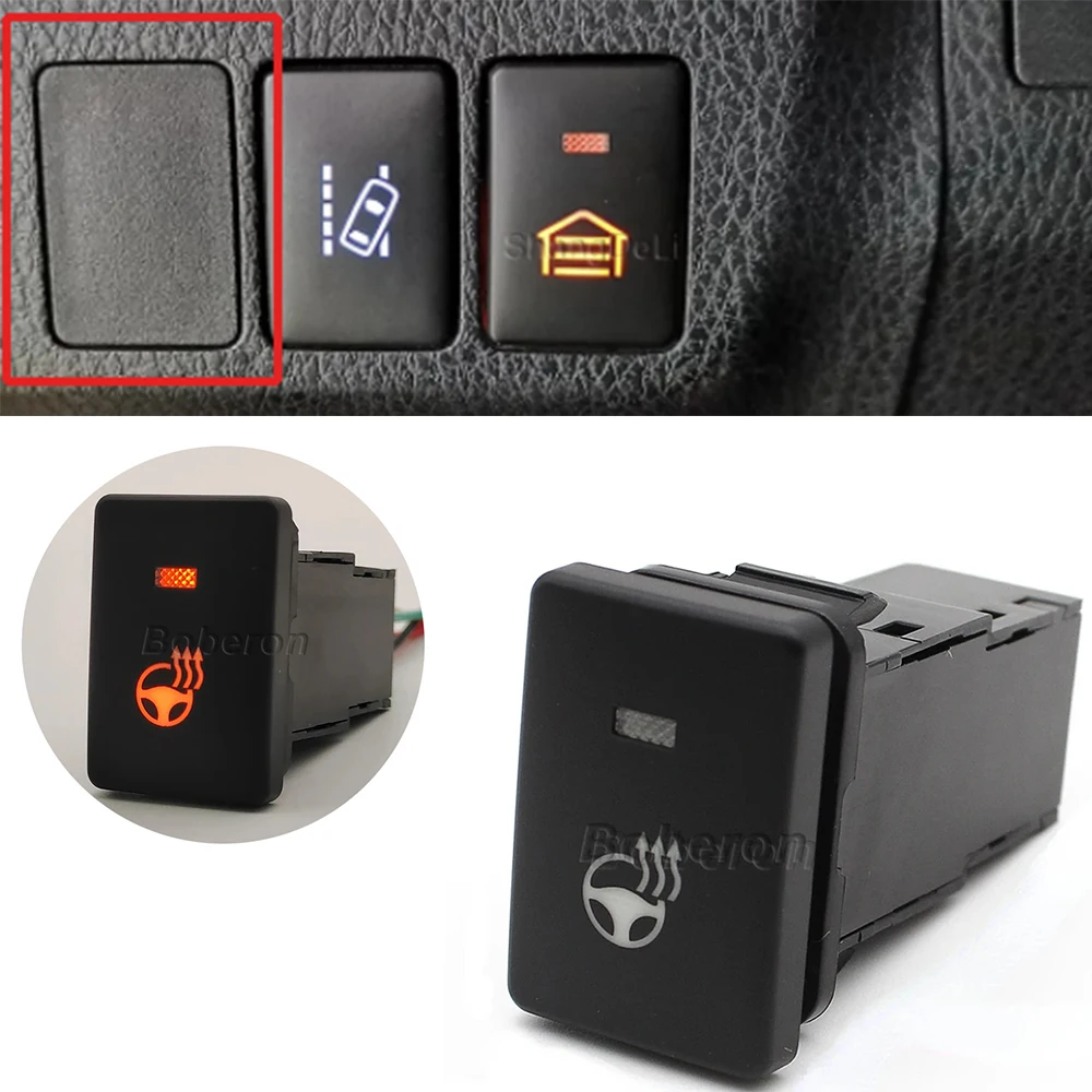 1PC LED Light Steering Wheel Heating Control Switch Button For Toyota RAV4 Camry Prius Corolla PRADO