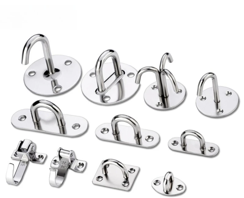Heavy Duty Stainless Steel Ceiling Hook - 100KG Load Capacity for Fans/Lights, Rust-Proof Hanging Bracket with Fastener Kit