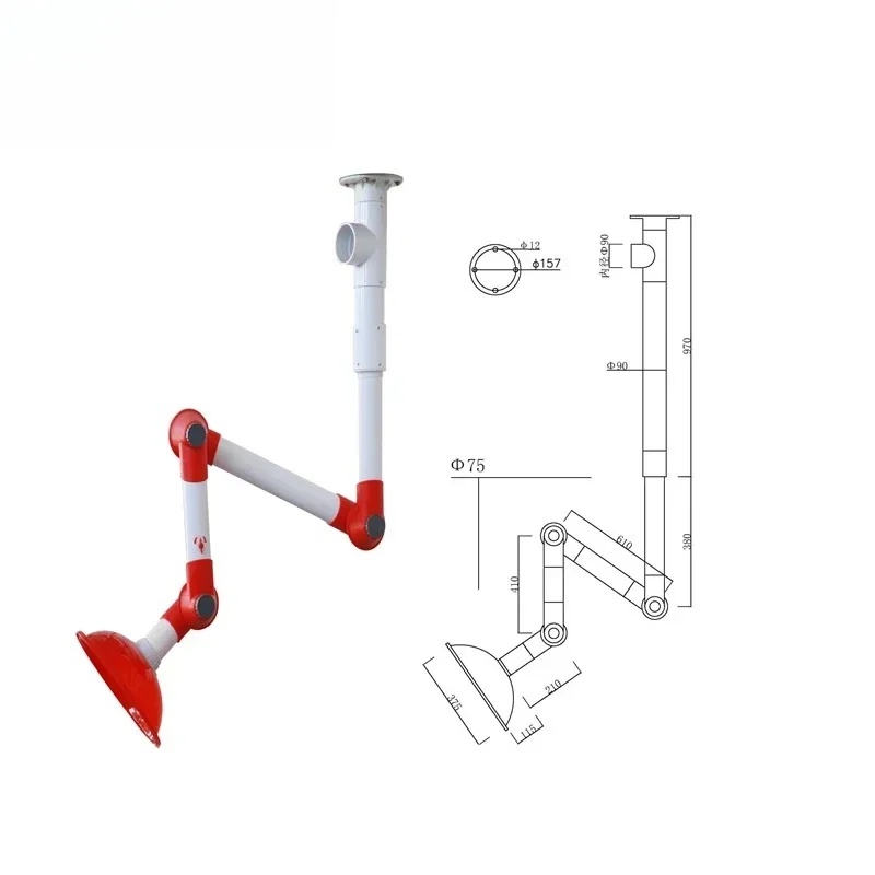 Smoke Extraction Kit Air Extractor Arm Smoke Extraction Arm Ceiling Mounted