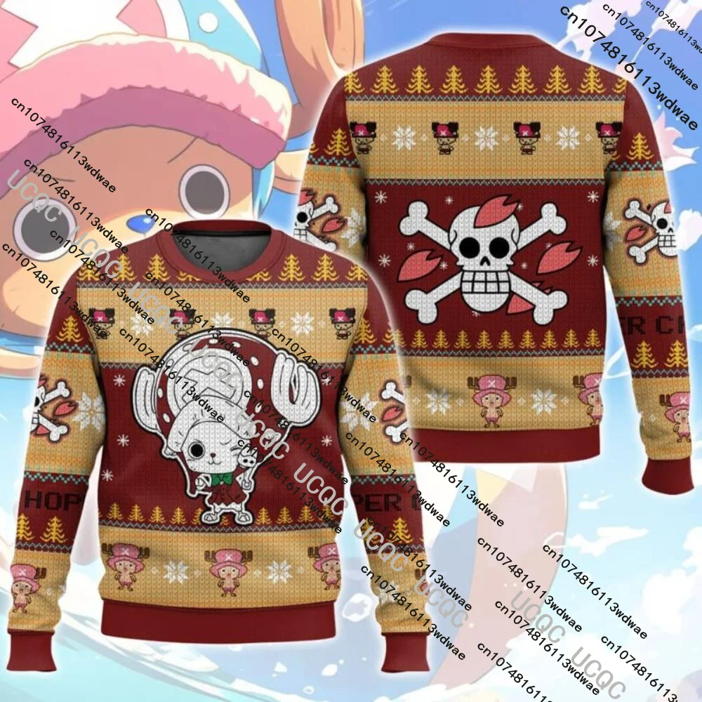 New Anime Autumn & Winter Tony Chopper Mens Ugly Christmas Pullover 3D One Piece Xmas Gift Cosplay Costume Fashion Sweatshirts