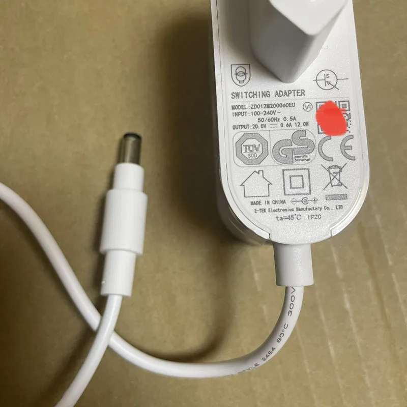 XMSJ Recycled OEM 20V 0.6A Charger Adapter Assembly For Xiaomi E10 E12 B112 CDZC103 & Dreame Robot Vacuum Tested Replacement