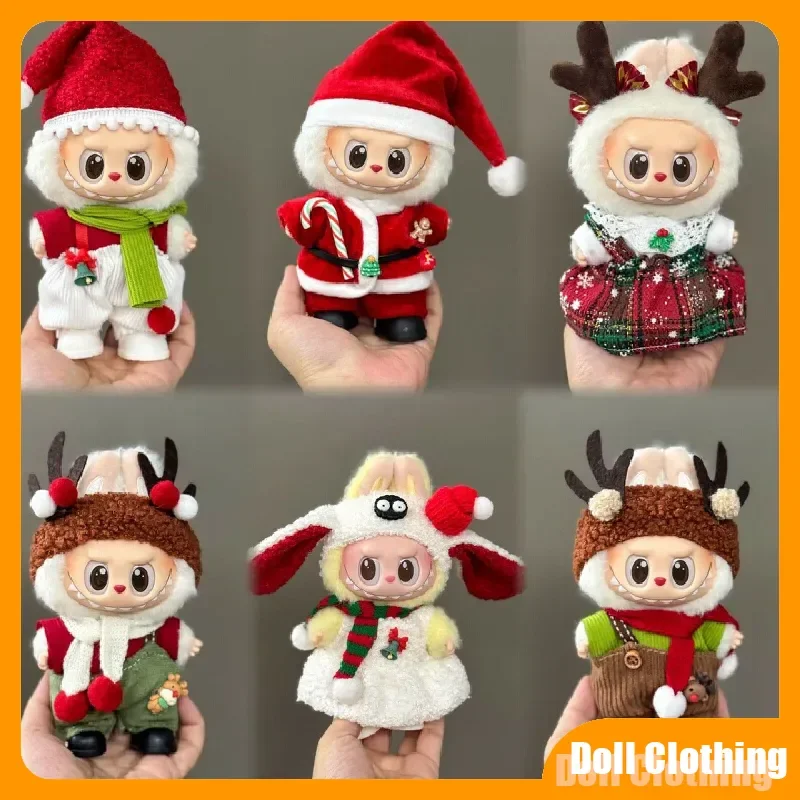 

Only Clothes For Labubu 17cm Doll Christmas Halloween Bundle Santa Suit Pumpkin Costume Seasonal Gifts Set Ropa Labubu Accessory