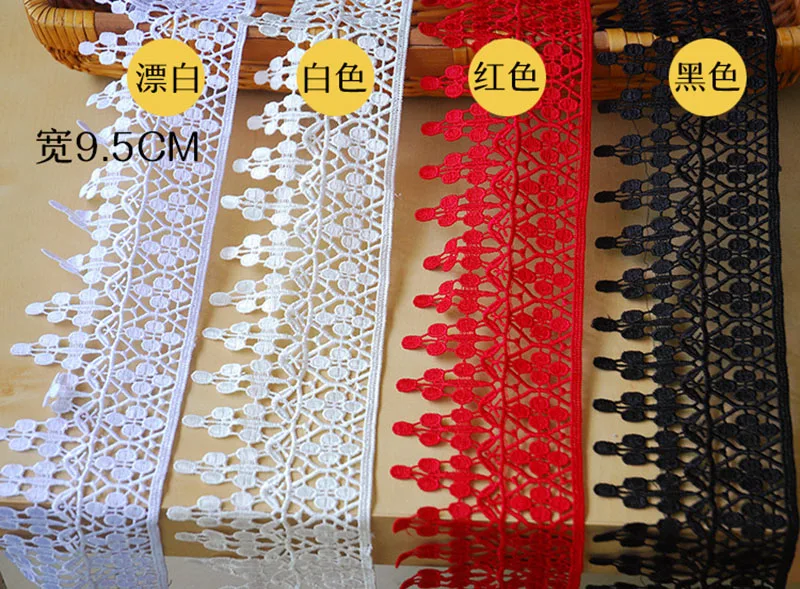 

40Yards Venice Lace Trimming Embroidery Lace Appliqe Red White Fringe Trim For Sewing Accessories