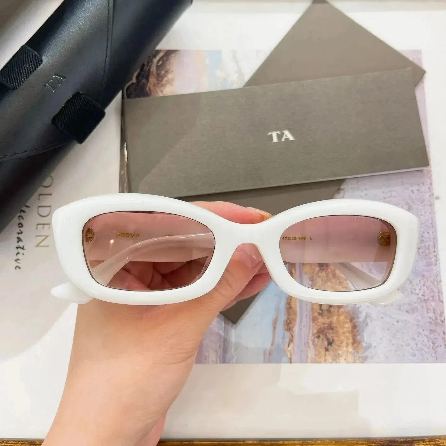 Authentic For DIYTA DT AEOVA DTS729-A White Acetate Frame Men Women Sun Glasses Trendy Luxury UV400 Male Couple Eyewear With Box