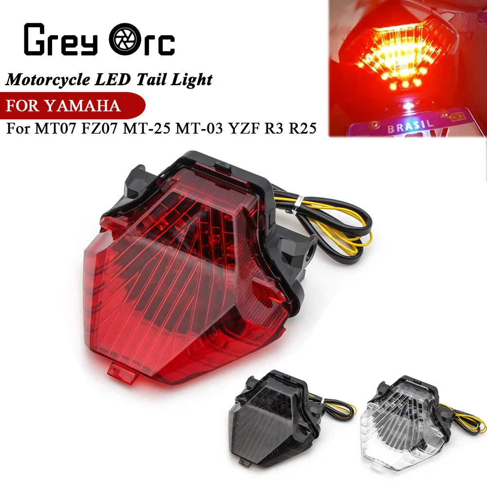 Motorcycle LED Rear Turn Signal Tail Stop Light Lamps Integrated For YZF R3 YZF-R25 FZ07 MT07 FZ MT 07 2014 2015 2016 2017