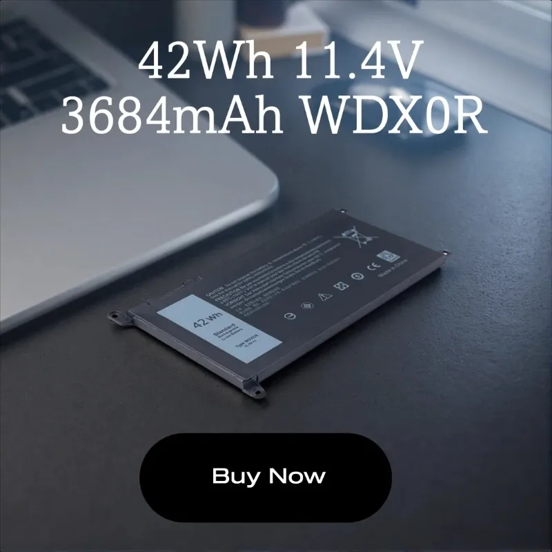 

New High Quality 42Wh 11.4V 3684mAh WDX0R Laptop Battery For Dell Inspiron 13 5000 7580 7368 5468 14-7640 Rechargeable Battery