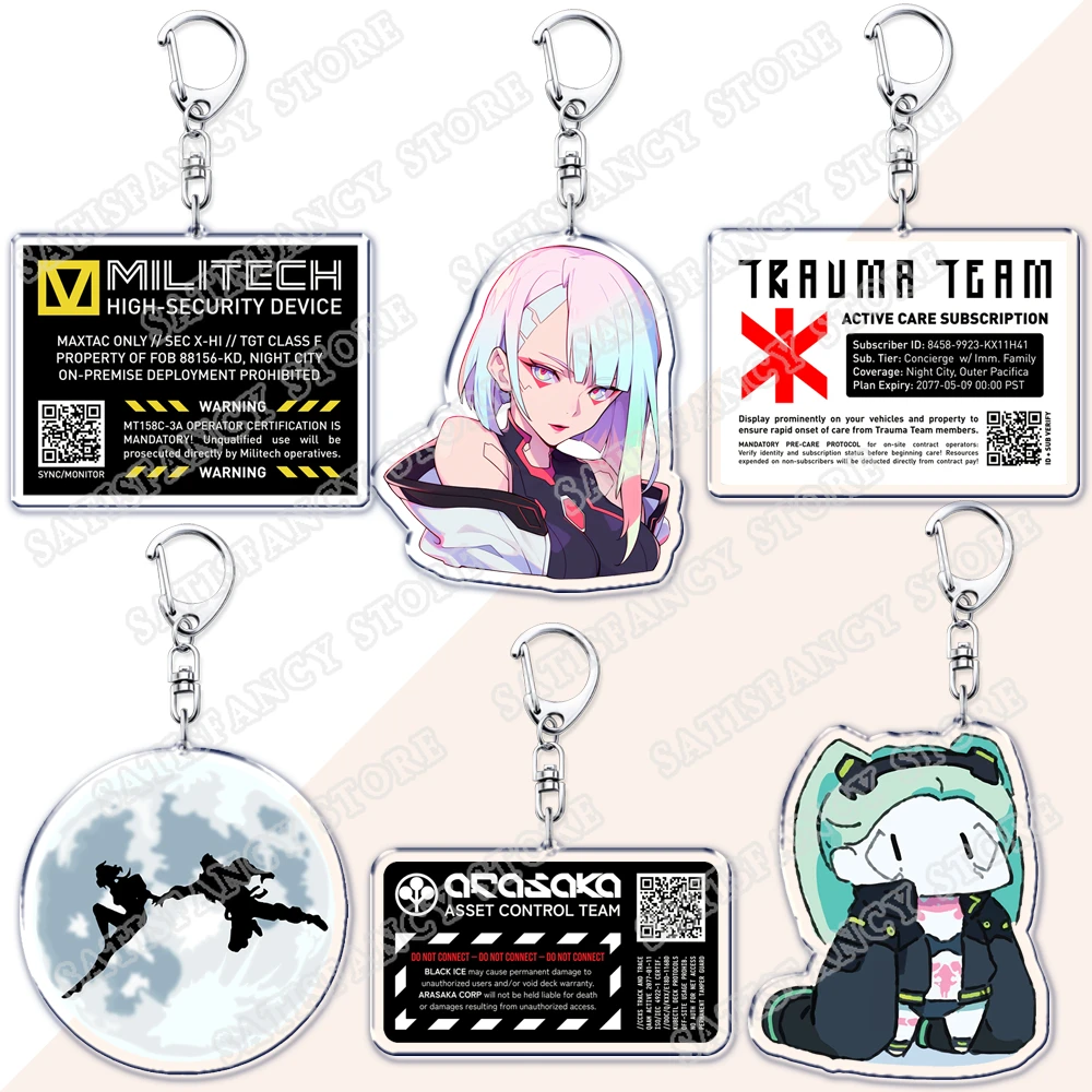 Llaveros de Anime Cyberpunk para mujer, accesorios para bolso, Edgerunners, Rebecca, Lucy, Gloria, Faraday, joyería, regalos para seguidores y amigos
