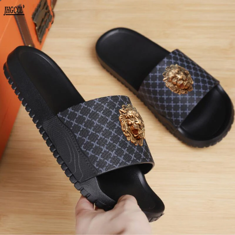 

One-piece slip-on men's casual outerwear sandal, high-end large size46, soft sole, beach flip-flop 51