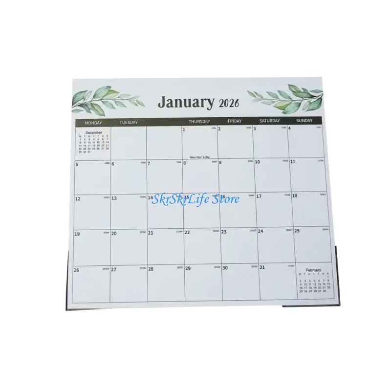 

E65E Simple Installation Home Office Decors Daily Planner Calendar 2026 Wall Planner Thick Paper For English Study