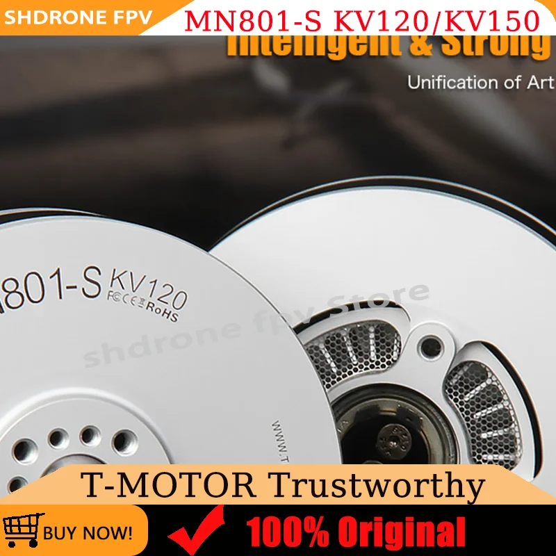 

Original T-MOTOR MN801-S Waterproof Brushless Motor 12KG Max Thrust Dual KV120/KV150 for RC Drones Multiaxis Sprayer