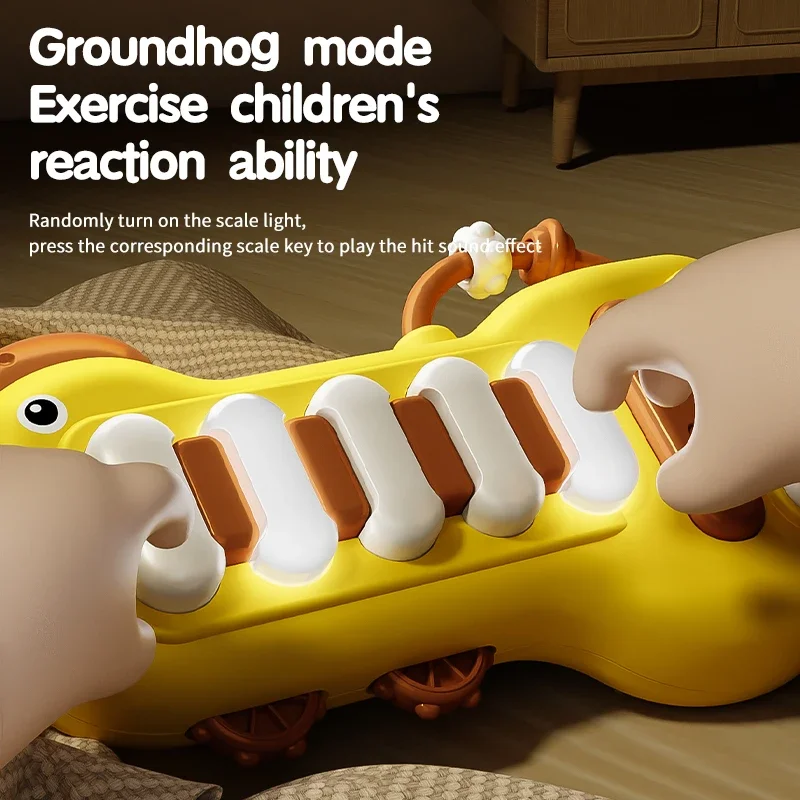 ألعاب موسيقى البيانو للأطفال التعليمية متعددة الوظائف ضوء الصوت إصبع الغزلان ألعاب موسيقية تفاعلية للبنين بنات 6 12 شهرًا